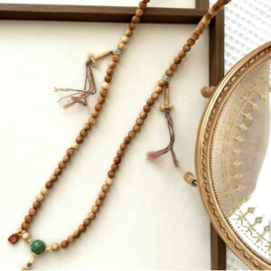 D147 Sherpa Glass Bead Connector with Agate Pendant, Turquoise, and Sterling Silver Counter